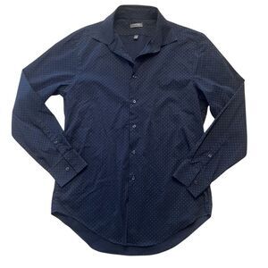 MADISON Men’s Navy Blue Long Sleeve Button Down Dress Shirt Size M